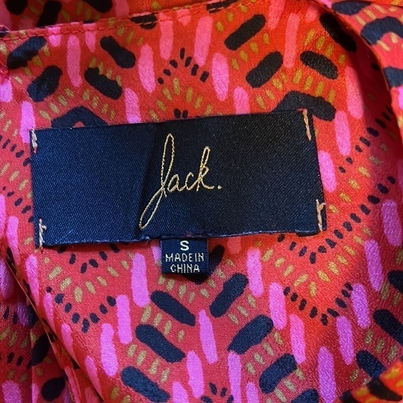 𝅺JACK Pink Red Geometric Sleeveless Keyhold back Skater Dress  Size: Small - Picture 9 of 14